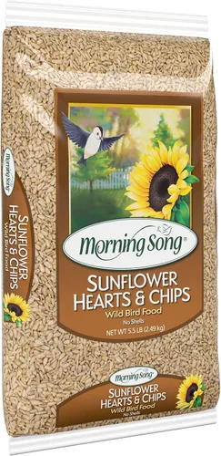 Miniatura 2 de Morning Song Sunflower Hearts & Chips - Alimento para pájaros silvestres, sin ensuciar, semillas de girasol para pájaros, bolsa de 5.5 libras