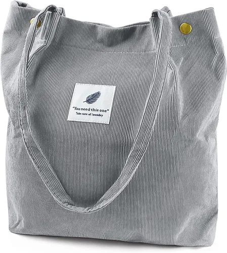 Miniatura 67 de Ayieyill - Bolsa de pana para mujer y niña, con correa de lona para colgar al hombro, bolsa con bolsillo