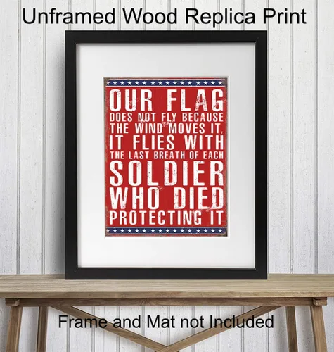 Miniatura 2 de Bandera estadounidense patriótica militar para decoración del hogar, decoración de habitación, arte de pared – Regalo para veterano estadounidense