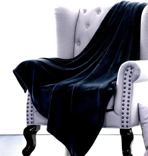 DiamondHome - Manta de forro polar súper suave y cálida para sofá, cama, silla en sala de estar y dormitorio, 50 x 60 pulgadas (negro)