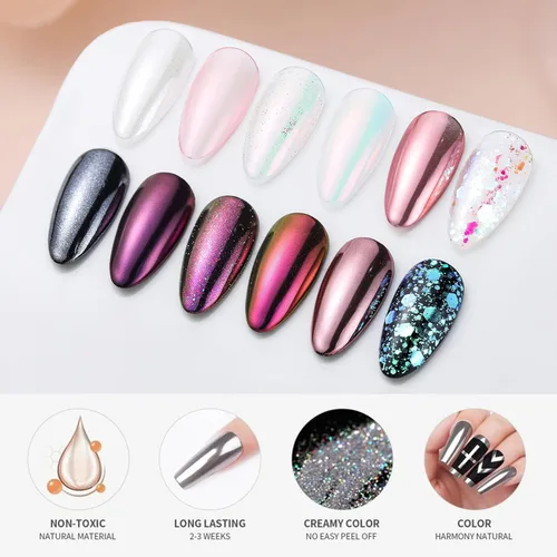 Miniatura 5 de Born Pretty Polvo de Purpurina para Uñas, Cromado Rosa, Espejo Metálico, Holográfico, Aurora, Pigmento en Polvo, Juego de Decoración de Uñas, 6