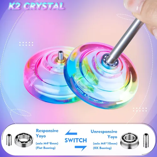 Miniatura 4 de MAGICYOYO Yoyo K2 Responsive para niños de 8 a 12 años, yoyo profesional para principiantes, yoyo de plástico de doble función con 12 cuerdas