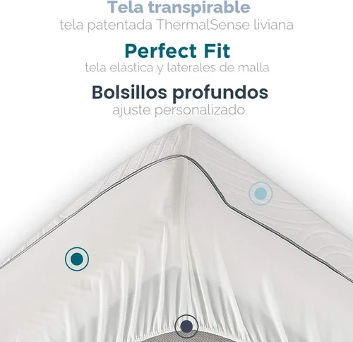 Miniatura 5 de Tempur-Pedic TEMPUR-Protect - Protector de colchón impermeable, tamaño King, color blanco