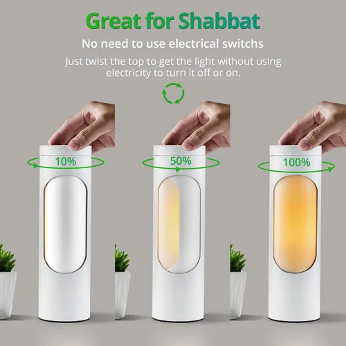 Miniatura 2 de LEDIARY Lámpara kosher, lámpara de lectura para shabbos, lámparas de mesa blancas y luz nocturna para sala de estar, dormitorio, bombilla T10