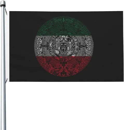 Miniatura 6 de Bandera de 3 x 5 pies, calendario azteca mexicano de doble cara, letrero grande para pared, dormitorio, sala de estar, decoración colgante de casa