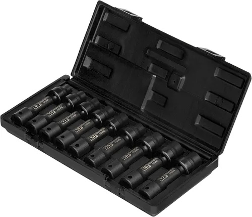 Miniatura 3 de SUNEX TOOLS 2695, ½ Inch Drive Driveline Limited Clearance Socket Set, 12 puntos, 9 piezas, métrico, 0.315 in-0.669 in, acero Cr-Mo, caja