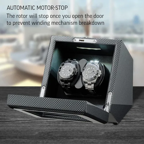 Miniatura 2 de Enrollador de reloj doble con luz LED, 15 modos de bobinado y opción automática de parada de motor