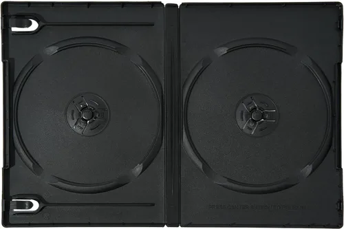 Miniatura 4 de Paquete de 10 fundas Maxtek de 0.551 in, color negro, estándar de doble capacidad para DVD y funda exterior transparente