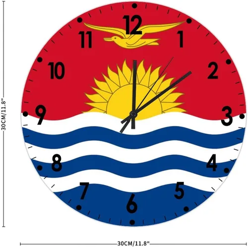 Miniatura 234 de Cheyan Reloj de pared con bandera de Canadá de 12 pulgadas, silencioso, sin tictac, de PVC, funciona con pilas, reloj redondo decorativo, regalo