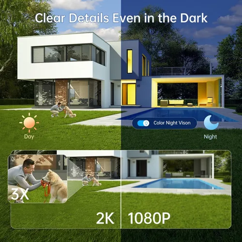 Miniatura 5 de Cámaras de seguridad inalámbricas para exteriores 2K: Cámara WiFi alimentada por batería con detección de movimiento AI para el hogar - Visión