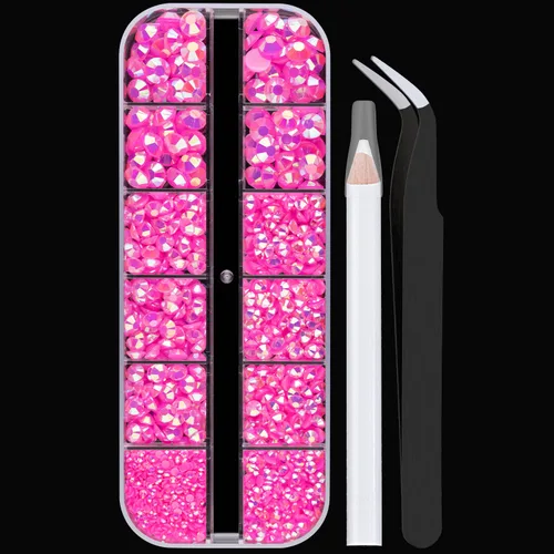 Miniatura 25 de 12000 diamantes de imitación de resina para decorar con brillantes con 3 piezas de pegamento para joyería B7000, 2 cajas de diamantes de imitación