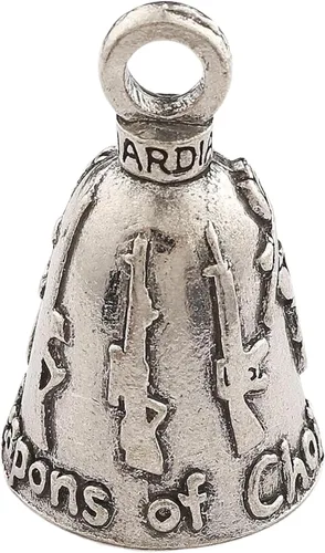 Miniatura 26 de Guardian Bell Campana patriótica de buena suerte con llavero y bolsa de regalo de terciopelo negro Campana de motocicleta Peltre sin plomo