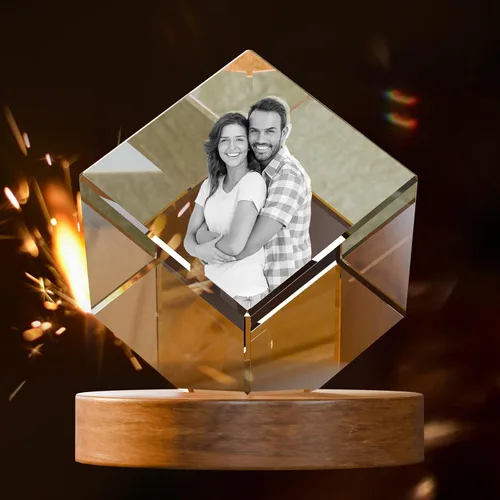 Miniatura 17 de Foto de Cristal 3D, Regalos Personalizados del Día de la Madre para Mujeres Hombres Esposa Marido Mamá Padre, Regalos Personalizados con Grabado