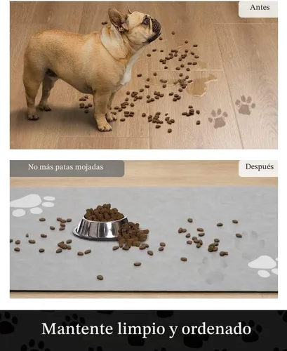 Miniatura 3 de Tapete para comedero de mascotas, absorbente, para tazón de alimentos y dispensador de agua del perro, no deja manchas, se seca rápido