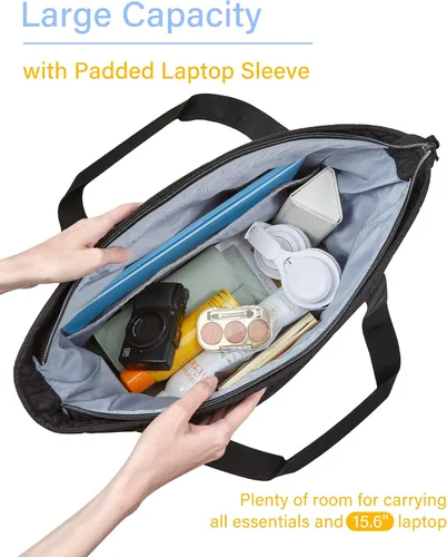 Miniatura 3 de BAGSMART Bolso de mano acolchado, bolsos de mano con asa superior para mujer, bolso de hombro, bolsa grande de 25 litros para el trabajo