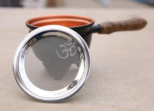 Miniatura 3 de Quemador de incienso de carbón de metal grande con mango de madera (Om)