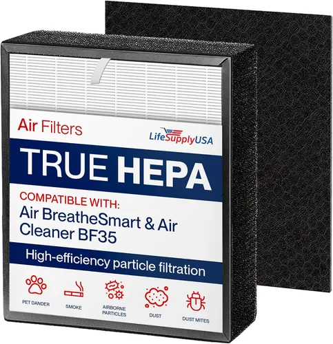 Filtro de repuesto BF35 de carbono + HEPA compatible con purificador de aire Alen BreatheSmart Classic BF35 de LifeSupplyUSA