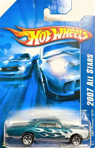 Hot Wheels - 2007 Hot Wheels Stars - Pontiac GTO 1967 - #137/156 - Verde con llamas blancas - Edición limitada - Coleccionable