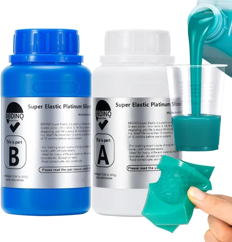 Miniatura 10 de BBDINO Kit de fabricación de moldes de silicona - Silicona súper elástica para hacer moldes de 2 galones - Mezcla de grado platino 1A:1B - Ideal 282