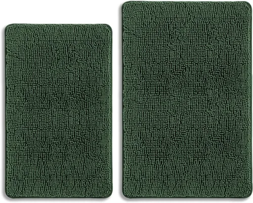 Miniatura 61 de Alfombra de baño pequeña de 12 x 18 pulgadas, lavable y absorbente, antideslizante, alfombra de baño de felpilla gruesa y suave para baño, ducha