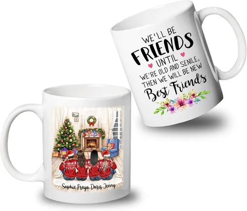 Miniatura 22 de Taza de café blanca de 2 mejores amigos, 11 onzas, 15 onzas, taza de amistad personalizada para mujeres, mejor amiga, mejor amiga, hermana, hermana