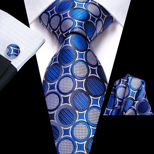 Miniatura 62 de Hi-Tie Corbatas de seda para hombre, diseño de cachemira a rayas, con bolsillo, gemelos cuadrados, conjunto formal de negocios