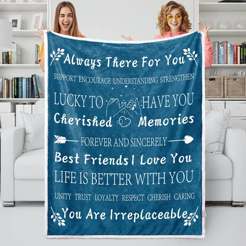 Miniatura 12 de Regalos de cumpleaños para mejores amigas, regalos únicos de amistad femenina, manta de forro polar de 50 x 60 pulgadas (Seablue)
