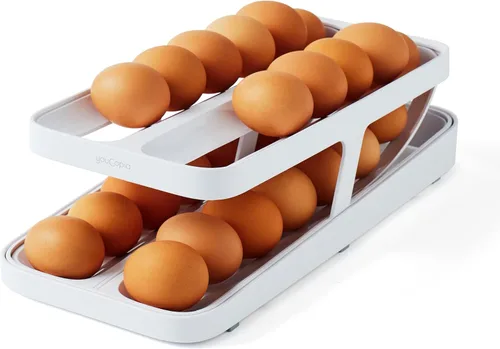 Miniatura 8 de YouCopia RollDown™ Dispensador de huevos enrollable, dispensador y organizador de huevos enrollable que ahorra espacio para almacenamiento