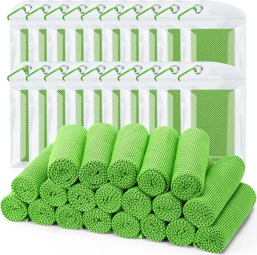 Miniatura 11 de Toalla de enfriamiento (paquete de 20, 40 x 12 pulgadas) con bolsas para deportes, entrenamiento, fitness, gimnasio, yoga, golf, pilates, viajes