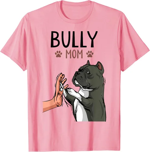Miniatura 73 de American Bully Mom Cute Dog Mama Camiseta divertida para mujer, Blanco, S