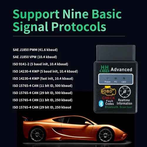 Miniatura 7 de OBD2 Bluetooth Lector de Códigos de Diagnóstico Inalámbrico OBD II Herramienta de Escaneo Restablecer y Borrar Verificar Luz del Motor del Coche