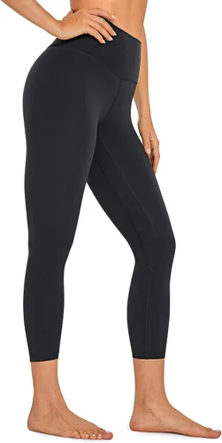 CRZ YOGA Leggings capri de entrenamiento cepillado para mujer, 21 pulgadas, cintura alta, compresión para gimnasio, control de abdomen, yoga