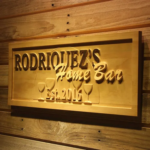 Miniatura 27 de ADVPRO wpa0053 - Letrero personalizado con nombre grabado en 3D de madera para el hogar, bar, cerveza, decoración del hogar, placas de casa de lago