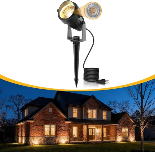 Miniatura 10 de L LOHAS LED Foco Navideño para Exterior, Luces Rojas para Patio, Encendido/Apagado Automático 5W 120V Iluminación de Paisaje para Casa
