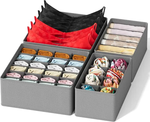 Miniatura 8 de SpaceAid Organizador Divisor de Cajón de Calcetines Paquete de 3, 64 Celdas Organizadores de Ropa Interior para Cómoda Armario Guardería