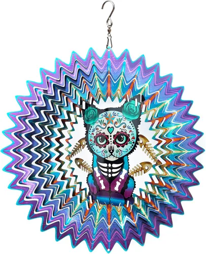 Miniatura 11 de FONMY Kinetic - Molinillo de viento de metal 3D para jardín, regalos únicos, decoraciones al aire libre, adorno colgante de calidad para el hogar