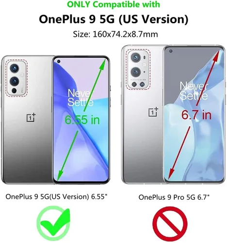Miniatura 2 de iCoverCase Funda transparente para OnePlus 9 5G [compatible con versiones NA y de la UE], funda protectora de esquina a prueba de golpes, funda