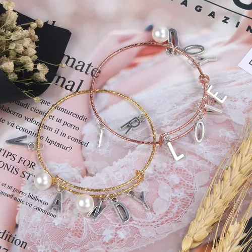 Miniatura 4 de SANNIX 156 piezas/6 juegos alfabeto ABC letras Charms Capital A-Z Charms DIY pulsera collar colgantes con 200 piezas abiertos Jump anillos
