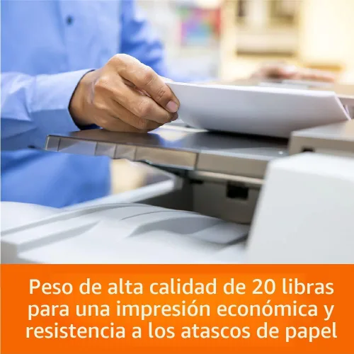 Miniatura 5 de Amazon Basics - Papel para impresora multiusos, 20 libras, 8.5 x 11 pulgadas, 1 resma (500 hojas), blanco, luminosidad 92 GE