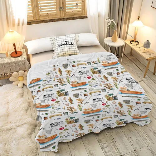Miniatura 2 de Manta de pesca para bebé, regalos de cazador de peces para niños y niñas, bonitos regalos de pesca para los amantes de la pesca, manta de accesorios