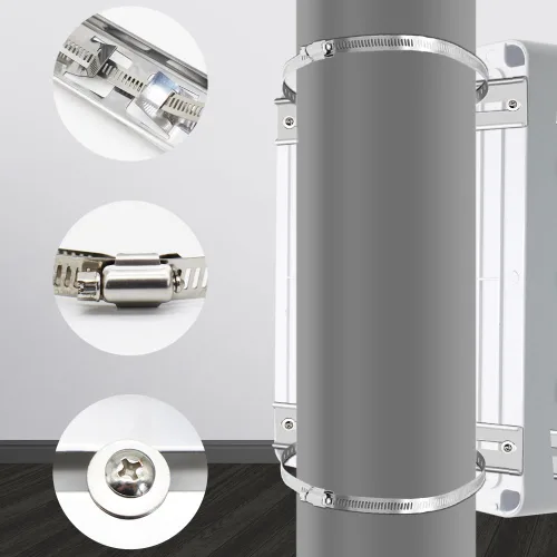 Miniatura 3 de 2 soportes de poste de letrero de 10 x 2 pulgadas con abrazadera ajustable para postes de 2 a 8 pulgadas de diámetro, soportes de montaje