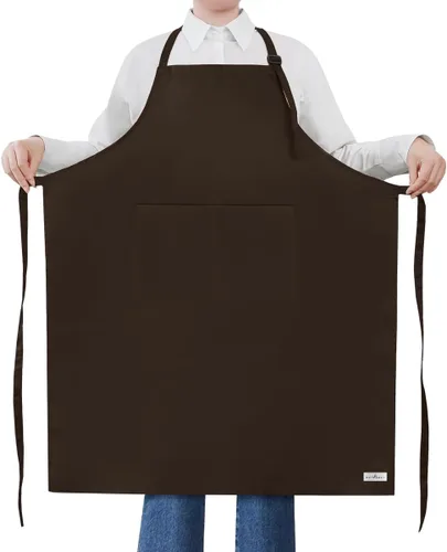 Miniatura 13 de ROTANET - Delantal extra grande para hombres, delantal ajustable con babero con 2 bolsillos, cocina, cocina para mujer, chef, resistente al agua