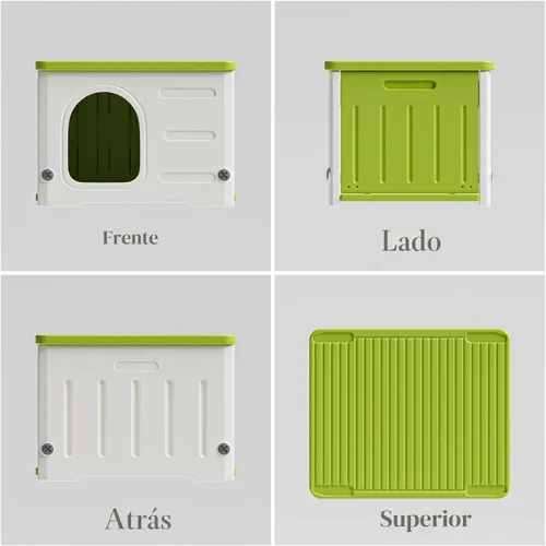 Miniatura 6 de Casa de gatos de plástico para uso en interiores y exteriores, refugio para gatos salvajes apilable para interiores, casa de gatos resistente a
