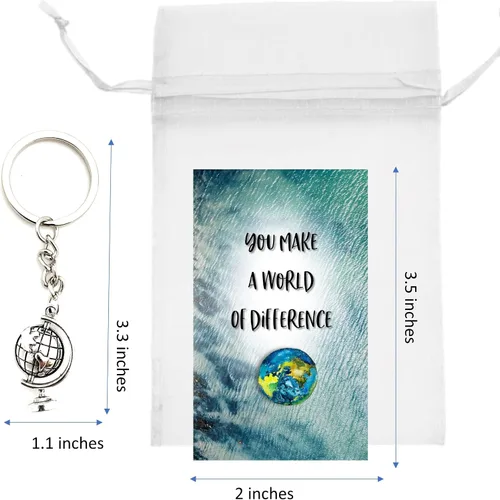 Miniatura 4 de Smiling Wisdom 20 regalos a granel You Make A World of Difference Apreciation Mini tarjetas de 3.5 x 2 pulgadas Equipo de empleados