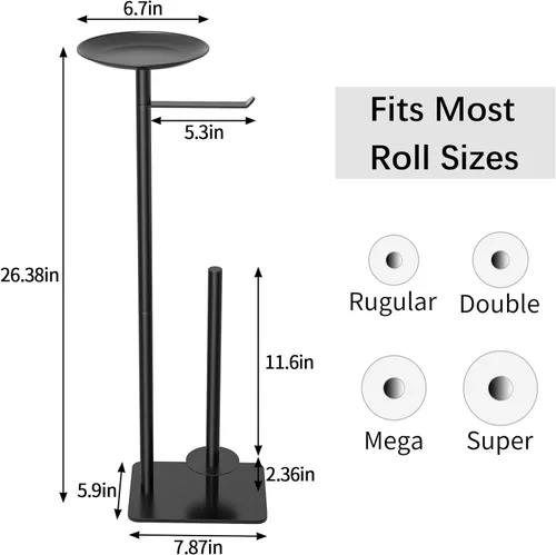 Miniatura 2 de FEILERN Soporte de papel higiénico para baño, dispensador de rollos de papel higiénico, 4 rollos de reserva, con estante superior de almacenamiento
