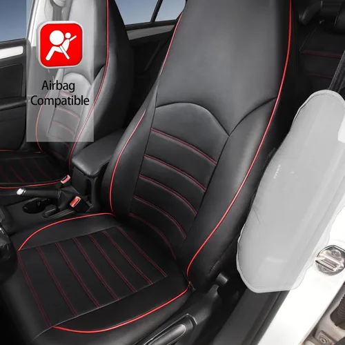 Miniatura 4 de TOYOUN Juego completo de fundas clásicas universales de cuero PU para asiento de automóvil, se ajustan a la mayoría de automóviles, camiones, SUV