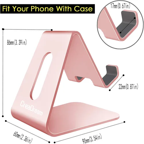Miniatura 5 de CreaDream Soporte para teléfono celular, cuna, soporte, soporte de escritorio de aluminio compatible con Switch, todos los teléfonos inteligentes