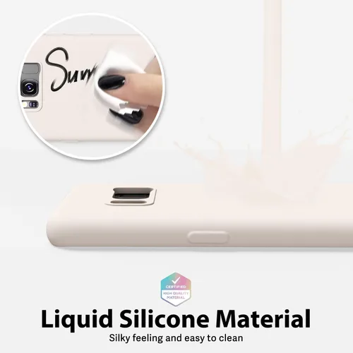 Miniatura 3 de oakxco Funda para teléfono Samsung Galaxy S8 de silicona líquida, delgada y fina de gel de goma suave TPU cubierta protectora simple llana
