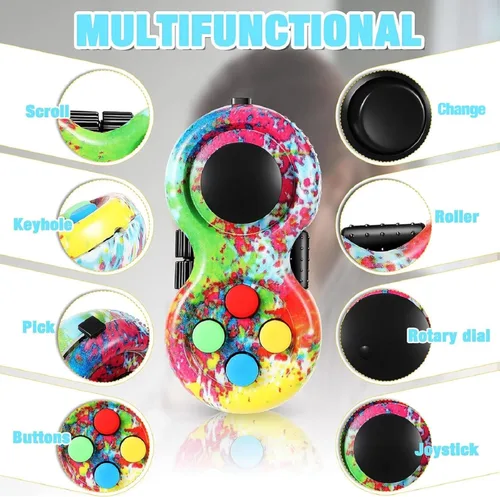 Miniatura 3 de Skylety 2 piezas de juguetes para la ansiedad para adultos, controlador, almohadilla para aliviar el estrés, cubo clicker, controlador de juego