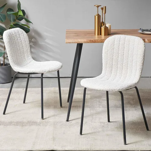 Miniatura 10 de Juego de mesa de comedor para 4, moderno juego de mesa de cocina de 5 piezas, mesa de comedor rectangular de 47 pulgadas y sillas vintage de piel